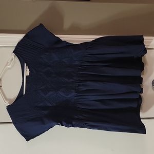 Navy blue cap sleeve peasant top xxl